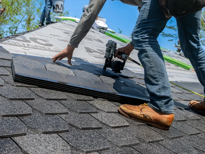Setting an architectural shingle course close to the deck — representative